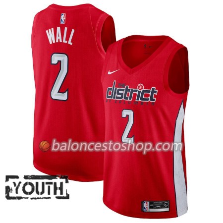 Camiseta Niños NBA Washington Wizards John Wall 2 2018-19 Nike Rojo Swingman